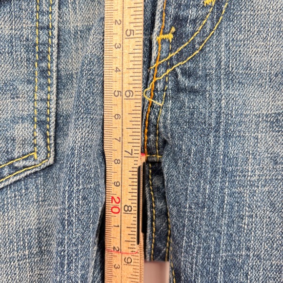 Vintage 00s Levi's 504 Slouch Flare Jeans Sz 5 Y2K Low Rise Stretch Embellished - Picture 12 of 14